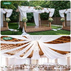 10 Panels 5ft(W) x 20ft(L) White Ceiling Drapes for Wedding Parties, alternate view 6