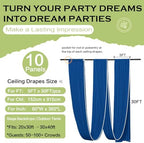10 Panels 5ftx30ft Royal Blue Ceiling Drapes for Wedding Party, alternate view 6