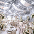10 Panels 5ftx30ft Silver Ceiling Curtain for Wedding Parties