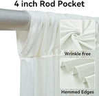 10 Panels 5x12ft Ivory Backdrop Curtains for Parties, Wrinkle Free Polyester Ivory Photo Backdrop Drapes 12 ft, alternate
