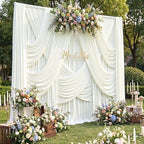10 Panels 5x12ft Ivory Backdrop Curtains for Parties, Wrinkle Free Polyester Ivory Photo Backdrop Drapes 12 ft, alternate