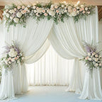 10 Panels 5x12ft Ivory Backdrop Curtains for Parties, Wrinkle Free Polyester Ivory Photo Backdrop Drapes 12 ft, alternate