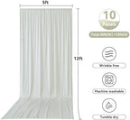 10 Panels 5x12ft Ivory Backdrop Curtains for Parties, Wrinkle Free Polyester Ivory Photo Backdrop Drapes 12 ft, alternate