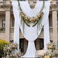 10 Panels 5x14ft White Backdrop Curtains for Parties, Wrinkle Free Polyester White Photo Backdrop Drapes 14 ft