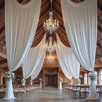 10 Panels 5x14ft White Backdrop Curtains for Parties, Wrinkle Free Polyester White Photo Backdrop Drapes 14 ft, alternate