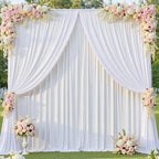 10 Panels 5x14ft White Backdrop Curtains for Parties, Wrinkle Free Polyester White Photo Backdrop Drapes 14 ft, alternate