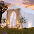 10 Panels 5x30ft White Ceiling Drapes for Wedding, Wrinkle Free Thick Polyester 30 ft Long Canopy Tent Draping