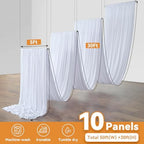 10 Panels 5x30ft White Ceiling Drapes for Wedding, Wrinkle Free Thick Polyester 30 ft Long Canopy Tent Draping, alternate