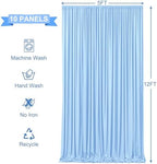 10 Panels Baby Blue Backdrop Curtains for Wedding Party Wrinkle Free Backdrops Curtain Drapes Fabric Decorations, alternate