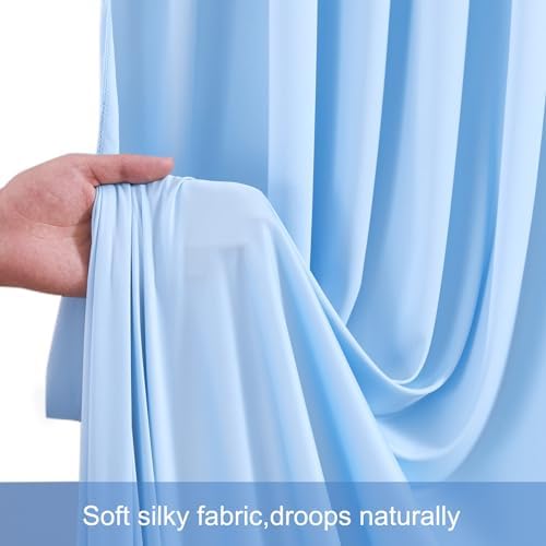 10 Panels Baby Blue Backdrop Curtains for Wedding Party Wrinkle Free Backdrops Curtain Drapes Fabric Decorations, alternate