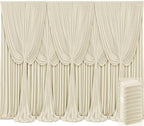 10 Panels Backdrop Curtains for Wedding Party Wrinkle Free Beige Backdrops Curtain Drapes Fabric Decorations