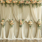 10 Panels Backdrop Curtains for Wedding Party Wrinkle Free Beige Backdrops Curtain Drapes Fabric Decorations, alternate view