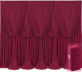 10 Panels Burgundy Backdrop Curtains for Wedding Party Wrinkle Free Backdrops Curtain Drapes Fabric Decorations