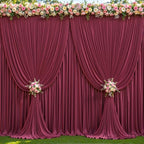 10 Panels Burgundy Backdrop Curtains for Wedding Party Wrinkle Free Backdrops Curtain Drapes Fabric Decorations, alternate