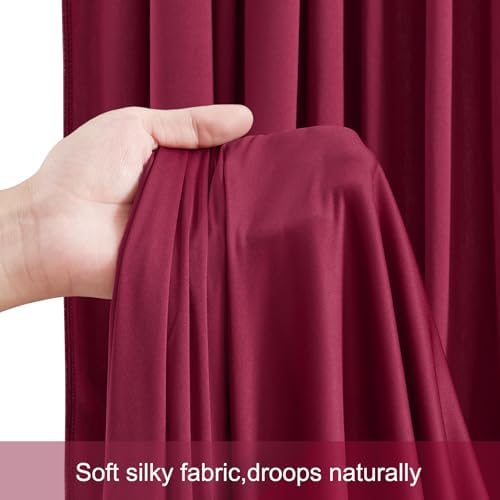 10 Panels Burgundy Backdrop Curtains for Wedding Party Wrinkle Free Backdrops Curtain Drapes Fabric Decorations, alternate