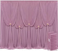 10 Panels Dusty Pink Backdrop Curtains for Wedding Party Wrinkle Free Backdrops Curtain Drapes Fabric