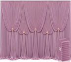 10 Panels Dusty Pink Backdrop Curtains for Wedding Party Wrinkle Free Backdrops Curtain Drapes Fabric
