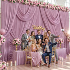 10 Panels Dusty Pink Backdrop Curtains for Wedding Party Wrinkle Free Backdrops Curtain Drapes Fabric, alternate view 2