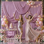10 Panels Dusty Pink Backdrop Curtains for Wedding Party Wrinkle Free Backdrops Curtain Drapes Fabric, alternate view 3