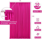 10 Panels Fuchsia Backdrop Curtain for Parties Birthday Party Wrinkle Free Hot Pink Photo Curtains Backdrop, alternate view 5