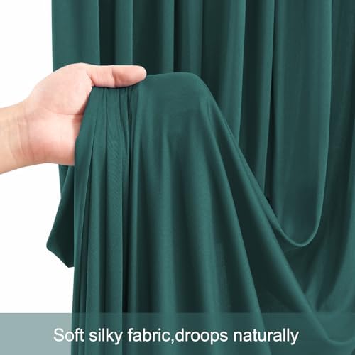 10 Panels Hunter Green Backdrop Curtains for Wedding Party Wrinkle Free Backdrops Curtain Drapes Fabric, alternate view 6