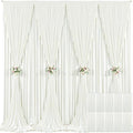 10 Panels Ivory Backdrop Curtain for Wedding Parties Wrinkle Free Ivory Photo Curtains Backdrop Drapes Fabric