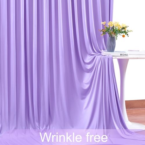 10 Panels Lavender Backdrop Curtain for Parties Wedding Wrinkle Free Light Purple Photo Curtains Backdrop Drapes, alternate