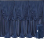 10 Panels Navy Blue Backdrop Curtains for Wedding Party Wrinkle Free Backdrops Curtain Drapes Fabric Decorations