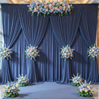 10 Panels Navy Blue Backdrop Curtains for Wedding Party Wrinkle Free Backdrops Curtain Drapes Fabric Decorations, alternate