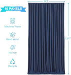 10 Panels Navy Blue Backdrop Curtains for Wedding Party Wrinkle Free Backdrops Curtain Drapes Fabric Decorations, alternate