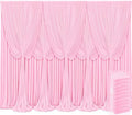 10 Panels Pink Backdrop Curtains for Wedding Party Wrinkle Free Backdrops Curtain Drapes Fabric Decorations
