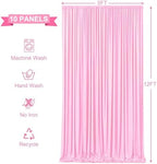 10 Panels Pink Backdrop Curtains for Wedding Party Wrinkle Free Backdrops Curtain Drapes Fabric Decorations, alternate view 6