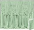 10 Panels Sage Green Backdrop Curtains for Wedding Party Wrinkle Free Backdrops Curtain Drapes Fabric