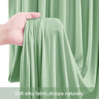 10 Panels Sage Green Backdrop Curtains for Wedding Party Wrinkle Free Backdrops Curtain Drapes Fabric, alternate view 6