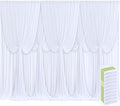 10 Panels White Backdrop Curtains for Wedding Party Wrinkle Free Backdrops Curtain Drapes Fabric Decorations