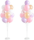 10" Pastel Party Balloon Column Kit Set of 2 For Themed Party in 26 Count (Pack of 2) in Pink Purple Confetti