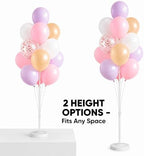 10" Pastel Party Balloon Column Kit Set of 2 For Themed Party in 26 Count (Pack of 2) in Pink Purple Confetti, alternate view