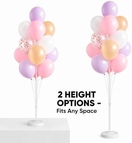 10" Pastel Party Balloon Column Kit Set of 2 For Themed Party in 26 Count (Pack of 2) in Pink Purple Confetti, alternate view
