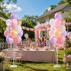 10" Pastel Party Balloon Column Kit Set of 2 For Themed Party in 26 Count (Pack of 2) in Pink Purple Confetti, alternate view