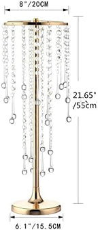 10 Pcs 21.65 inches Crystal Flower Stand Wedding Centerpieces for Tables, Tabletop Gold Metal Flower Arrangement, alternate