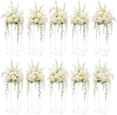10 Pcs 23.6in Wedding Centerpieces for Tables with Acrylic Laminate in Clear