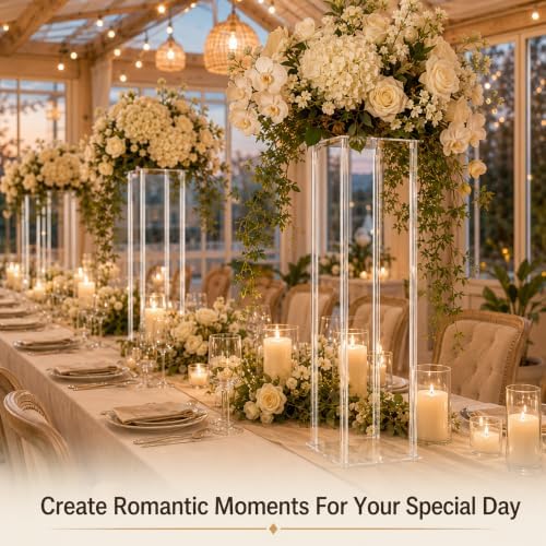 10 Pcs 23.6in Wedding Centerpieces for Tables with Acrylic Laminate in Clear, alternate view 7
