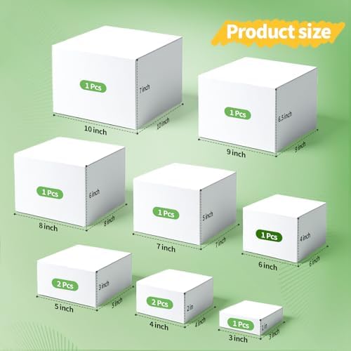 10 Pcs Acrylic Buffet Risers, Large Stackable Food Display Stand, Nesting Cube Box with Hollow Bottom, Food, alternate view 4