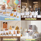 10 Pcs Acrylic Buffet Risers, Large Stackable Food Display Stand, Nesting Cube Box with Hollow Bottom, Food, alternate view 5