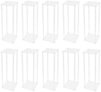 10 Pcs Acrylic Centerpiece Stand, 23.6'' Tall Clear Column Flower Vase Flowers Stand, Rectangular Flower Display