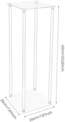 10 Pcs Acrylic Centerpiece Stand, 23.6'' Tall Clear Column Flower Vase Flowers Stand, Rectangular Flower Display, alternate