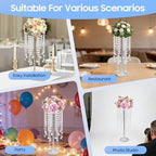 10 PCS Acrylic Vases, Versatile Crystal Wedding Flower Stand, 21.7in Flower Decorative Arrangement Holders for, alternate