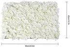 10 PCS Artificial Flower Wall Panel 24" x 16" Faux Flowers Wall Decoration Miky-White Hydrangea Flower Panels, alternate view
