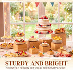 10 Pcs Bamboo Buffet Risers and Stands for Food, 3''-9.8'' in Bamboo, alternate view 2