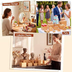 10 Pcs Bamboo Buffet Risers and Stands for Food, 3''-9.8'' in Bamboo, alternate view 5